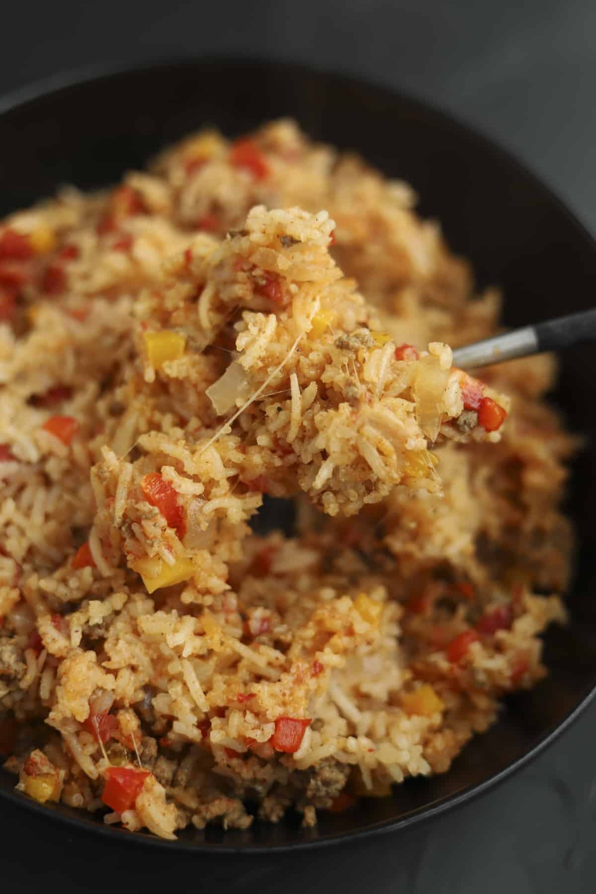 spoonful or rice pepper bake