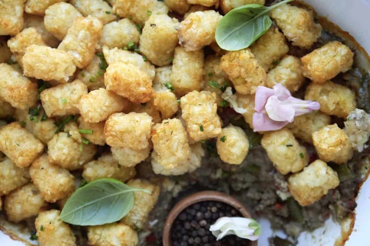 The Finest Tater Tot Hotdish dish