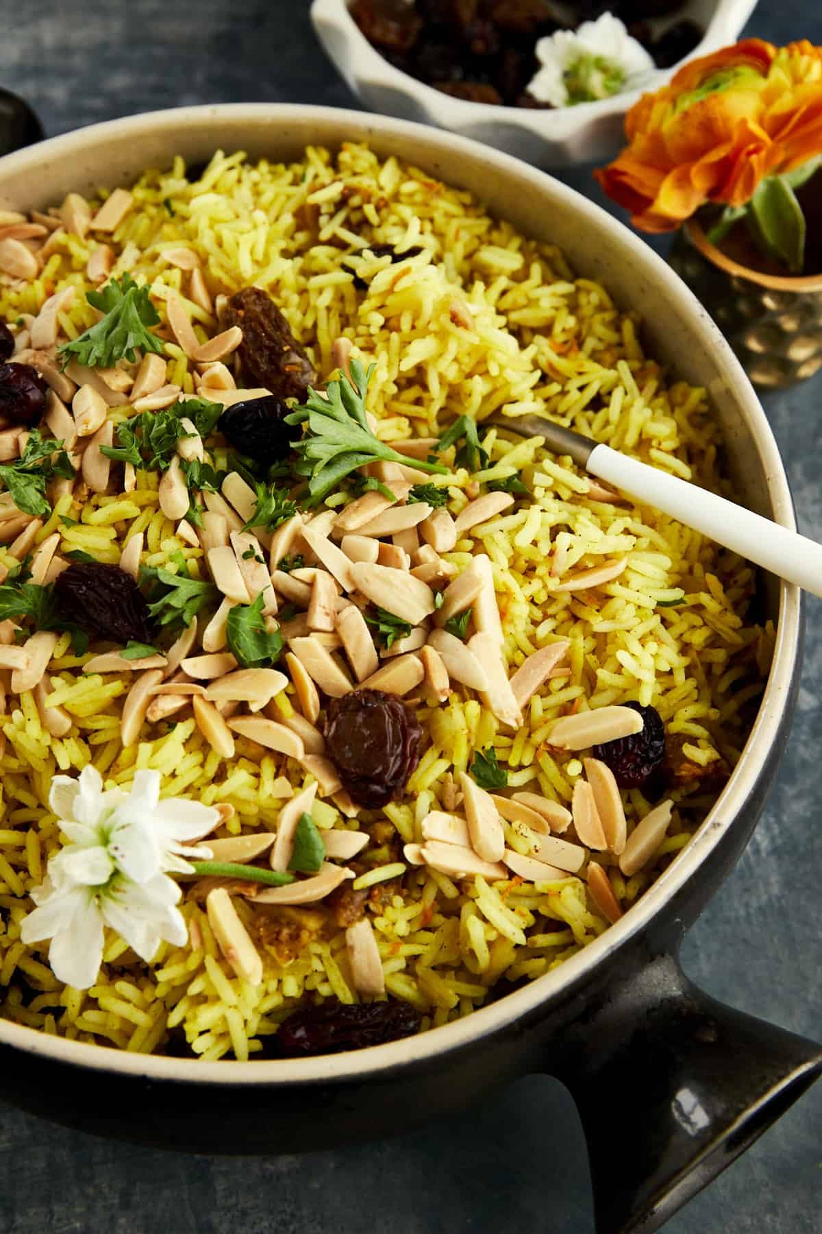 A pot of Persian jeweled rice.
