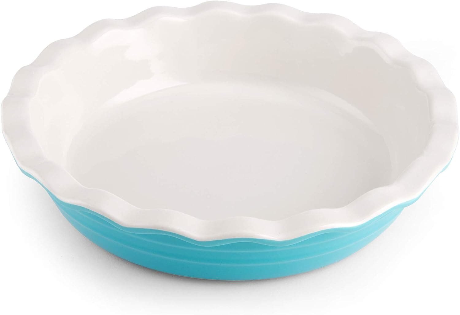 A 10-inch ceramic pie dish.