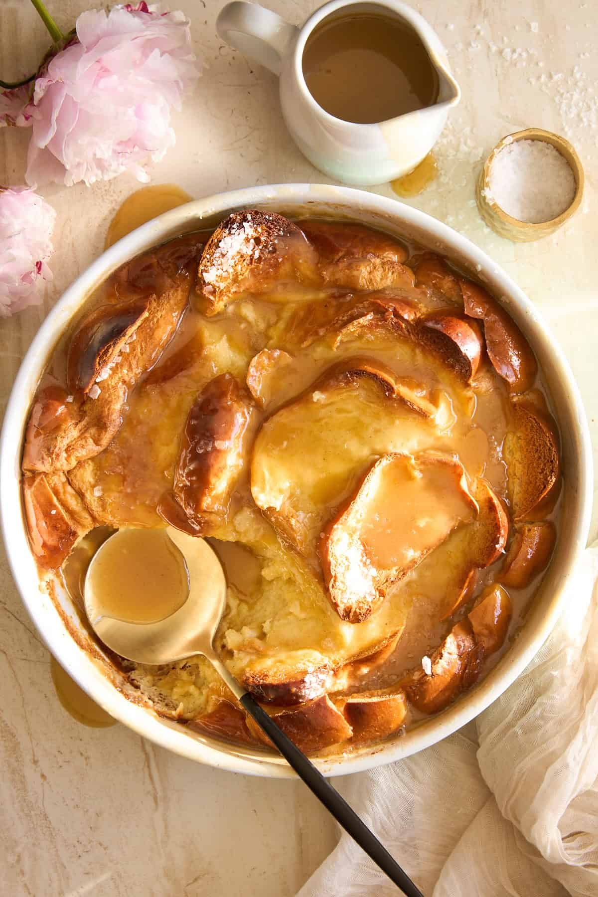 The FINEST Salted Caramel Bread Pudding