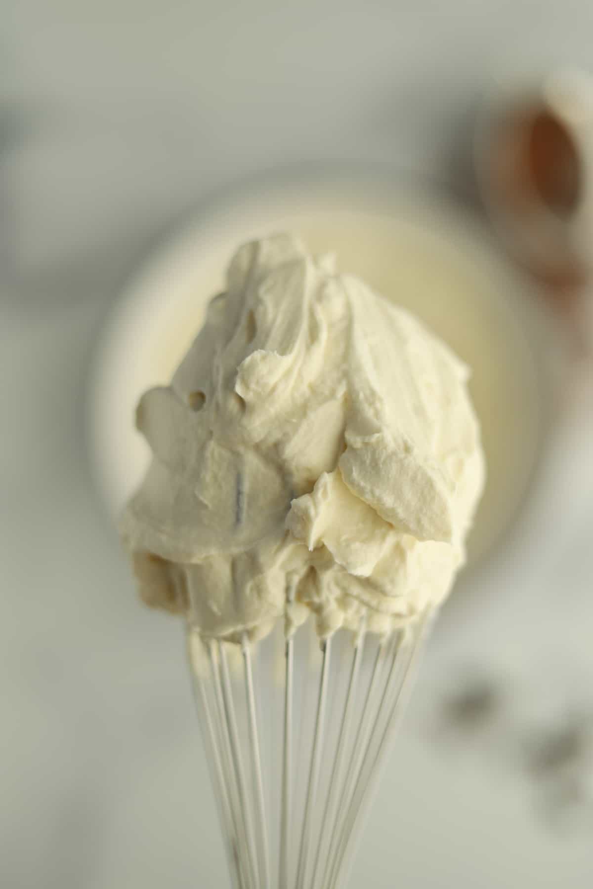 mascarpone whip on a whisk