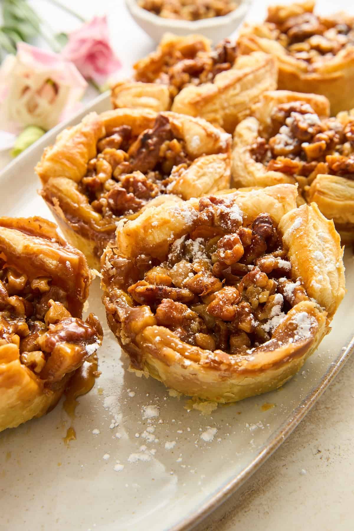 Puff Pastry Walnut Tart at the Table