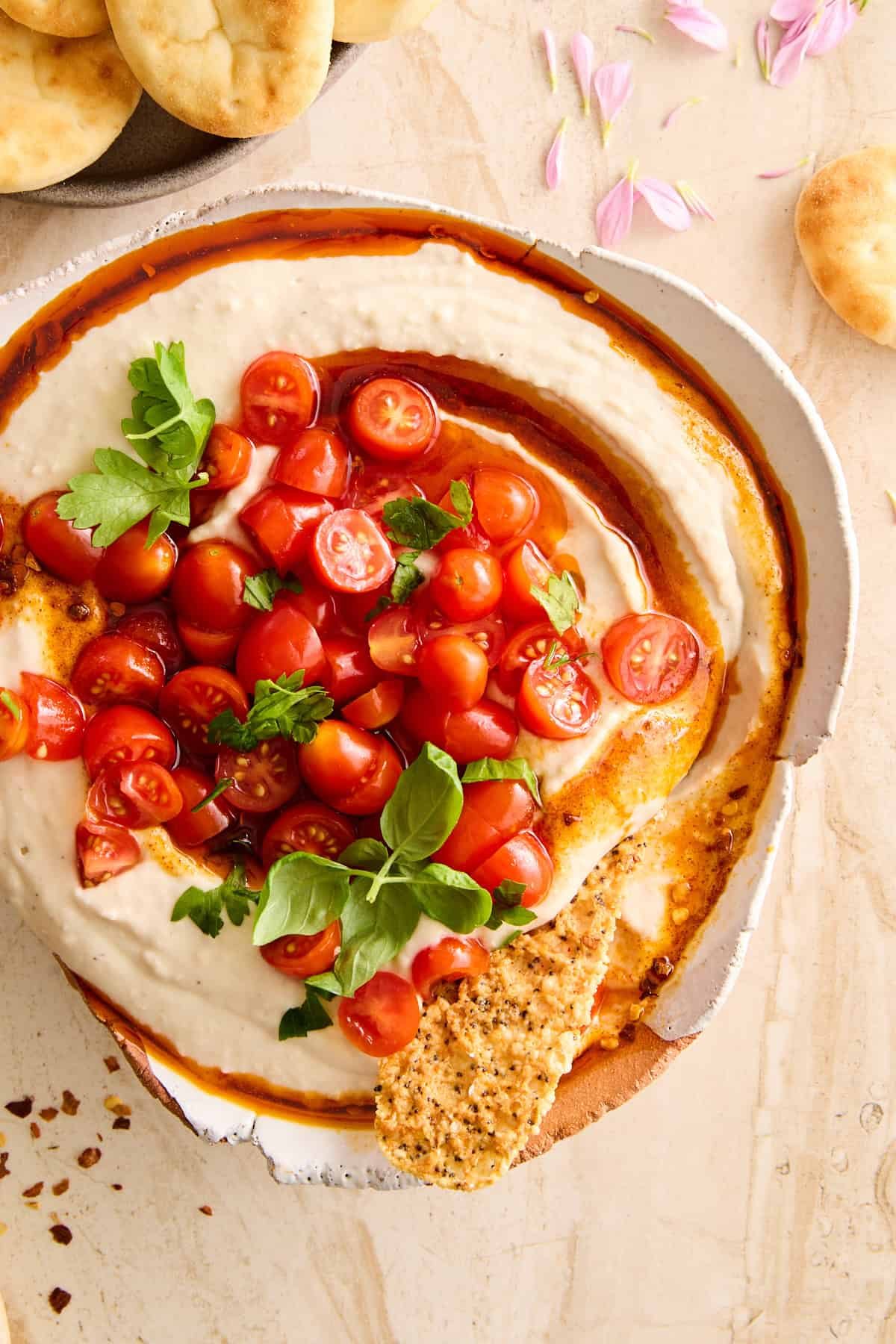 White Bean Dip with Roasted Tomatoes (Simple & Silky)