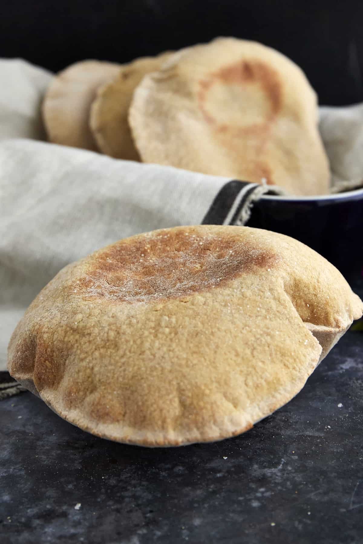 a whole wheat pita bread pocket