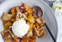 Effortless Peach Strawberry Cobbler
