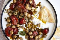 Feta Cloud with Roasted Tomatoes and Crispy Chickpeas