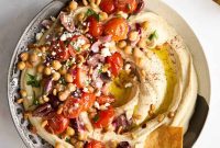 Rustic Roasted Tomato and Olive Hummus