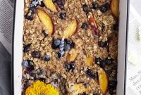 Blueberry Peach Baked Oatmeal Bliss