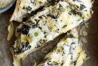 Loaded Garlic Bread with Spinach and Artichokes