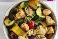 Golden Air Fryer Chicken Breast with Roasted Vegetables