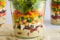 Grab-and-Go Greek Salad Jars with Creamy Tahini