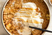 Warm Gooey Caramel Apple Skillet Cookie