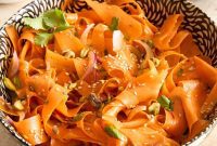 Hot Honey Soy Glazed Carrot Ribbons