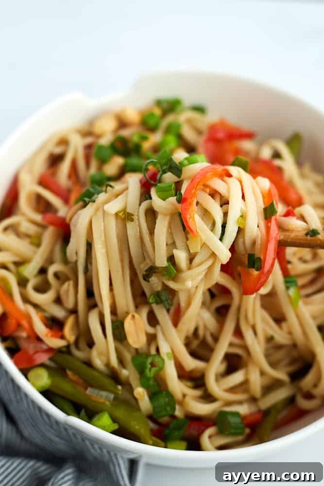 chopsticks scooping up a bite of vegetarian ramen from a bowl. 