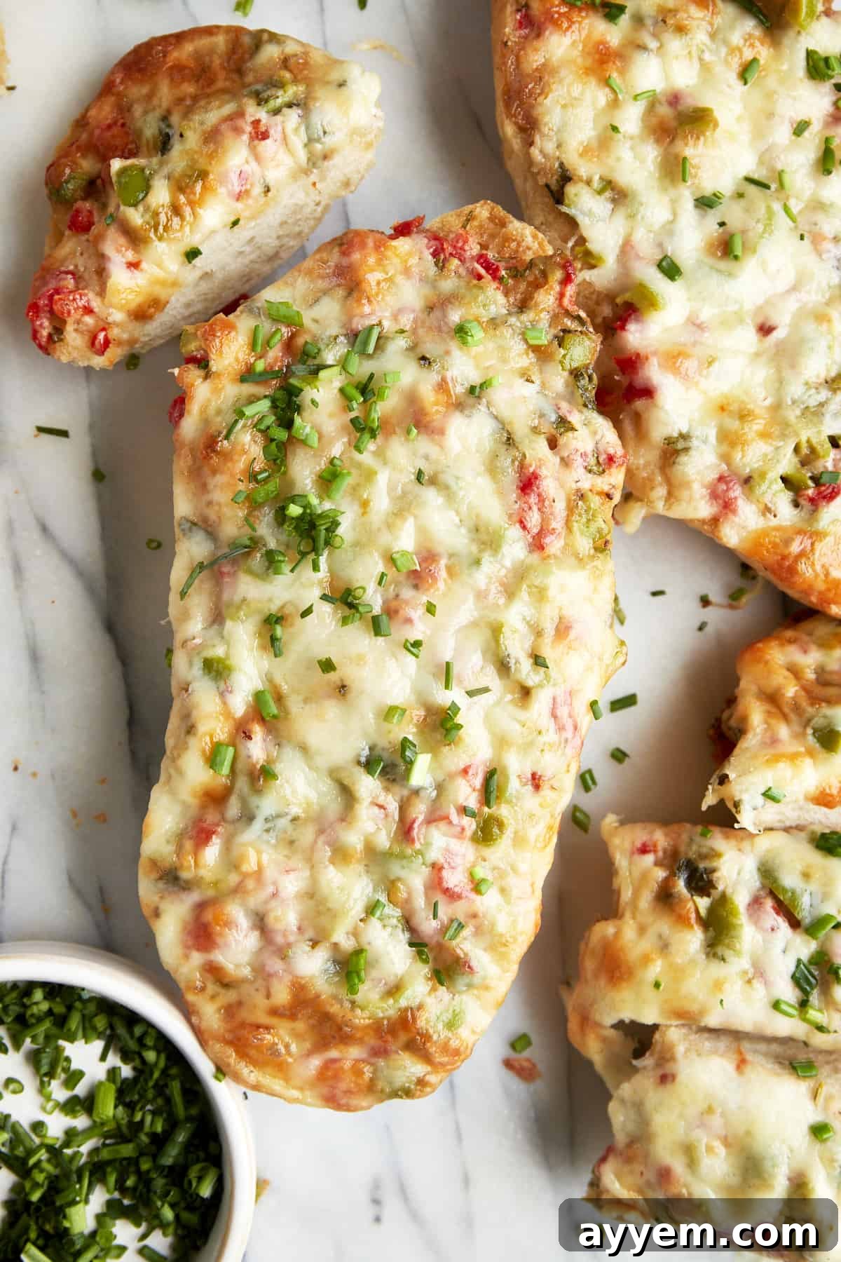 Delicious olive cheese bread, perfect as an appetizer or side dish.