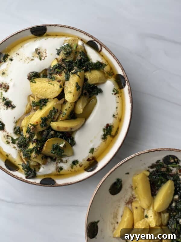 whipped feta topped with spicy Middle Eastern potatoes
