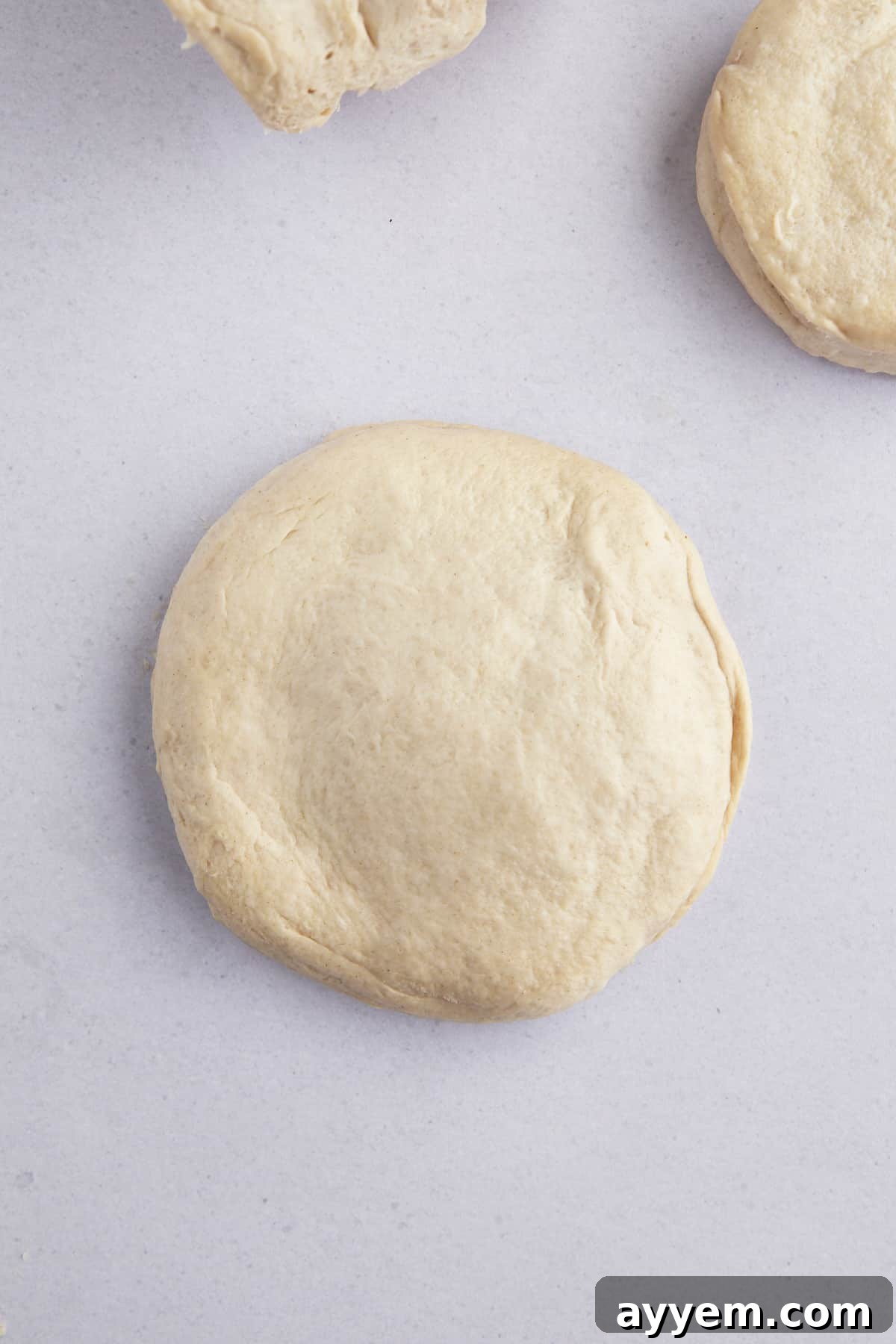 Two pieces of raw biscuit dough fused together and stuffed with Nutella.