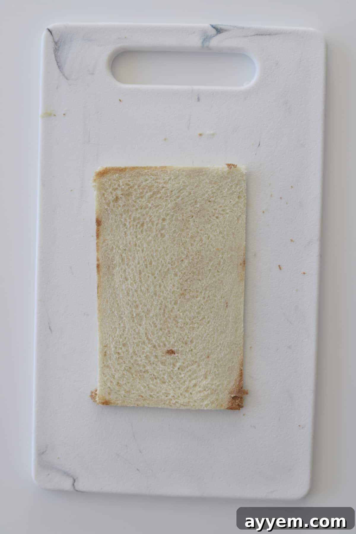 flattened bread with the crust missing