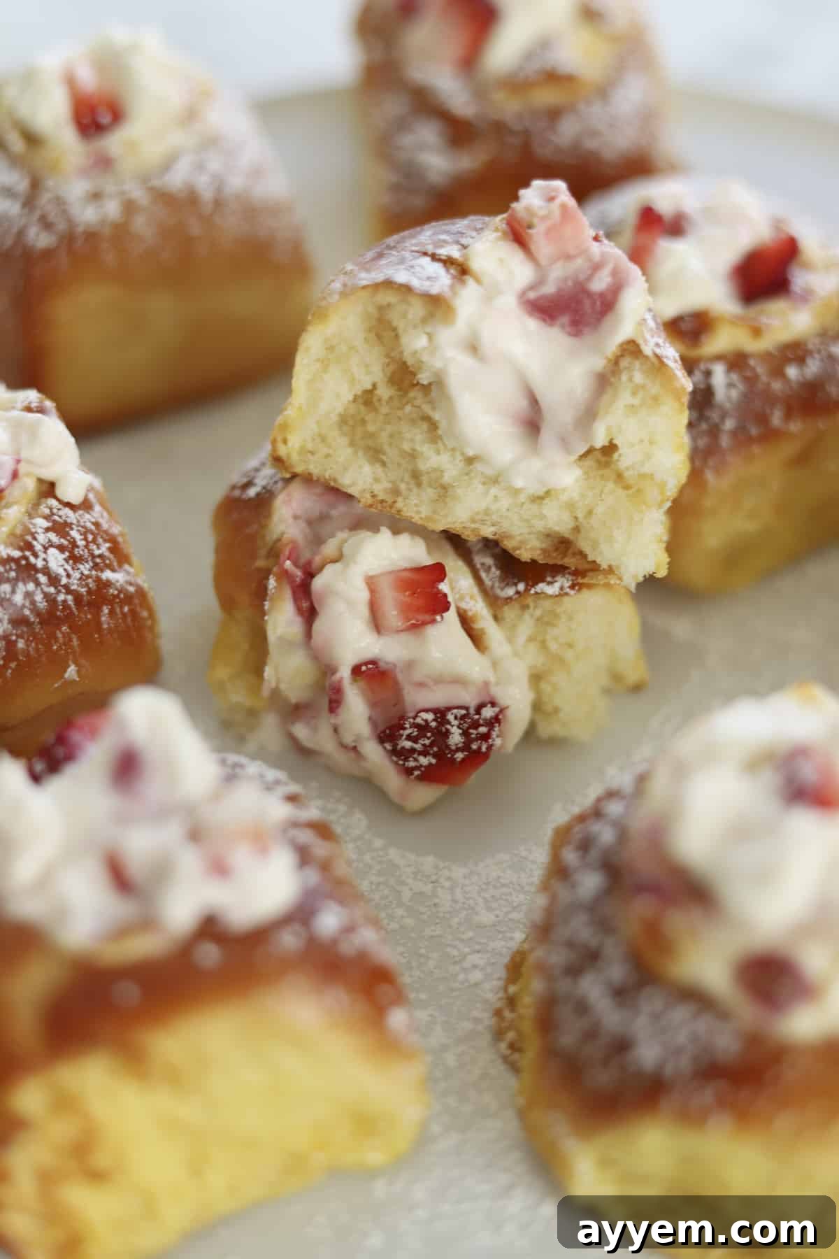 hawaiian buns filled and torn