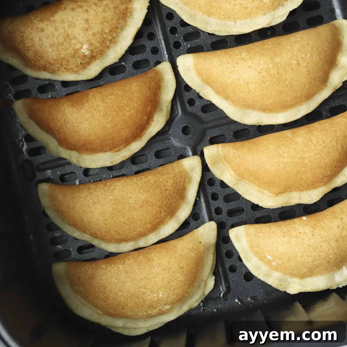 atayef stuffed with cream cheese in an air fryer