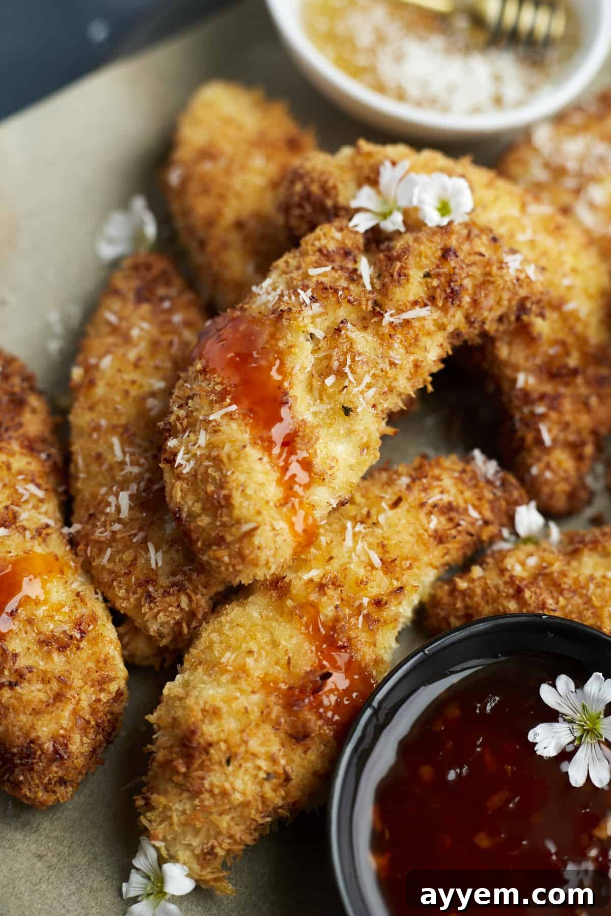 Island-Style Coconut Chicken Tenders 7 closeup of Coconut chicken tenders