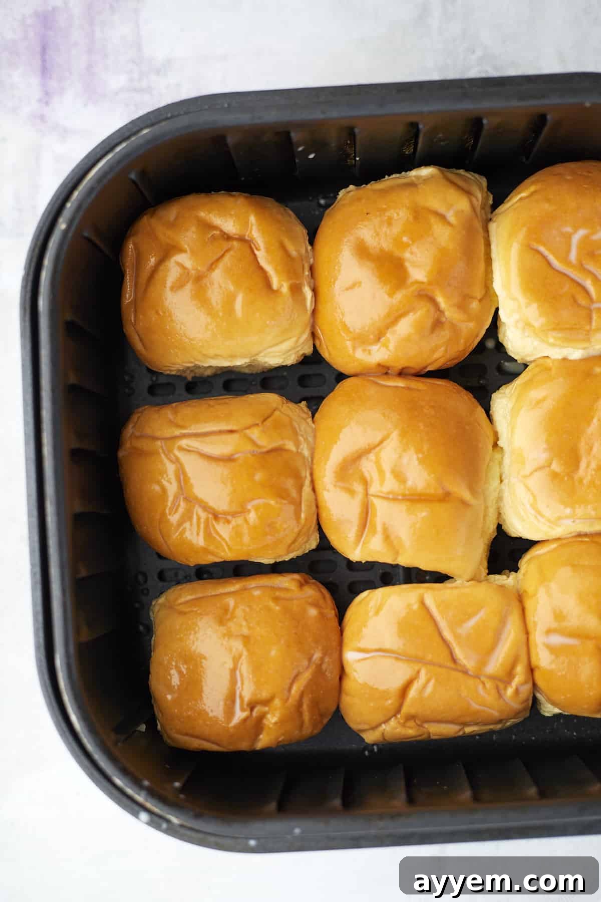 9 brioche buns in an air fryer to make air fryer french toast