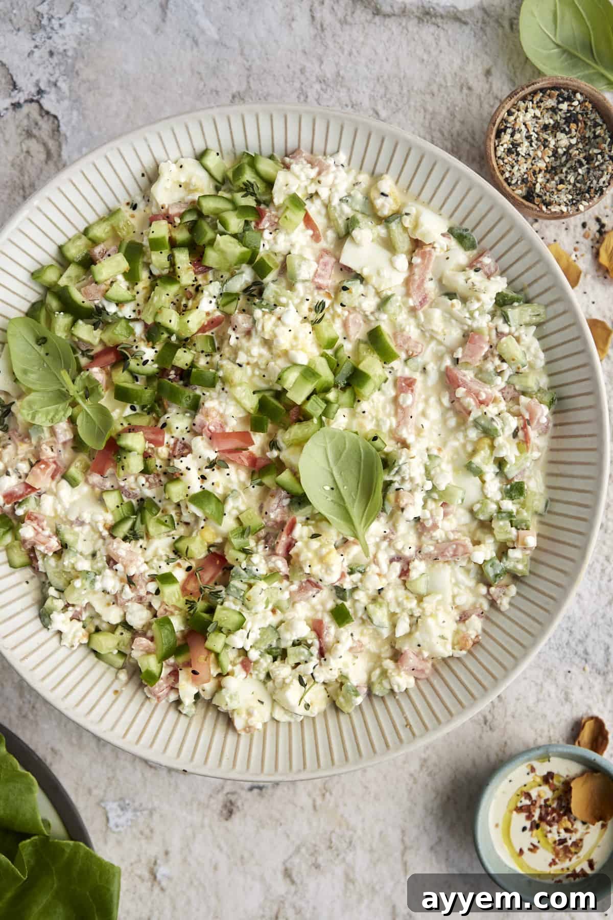 The best egg salad recipe with cottage cheese and tahina.