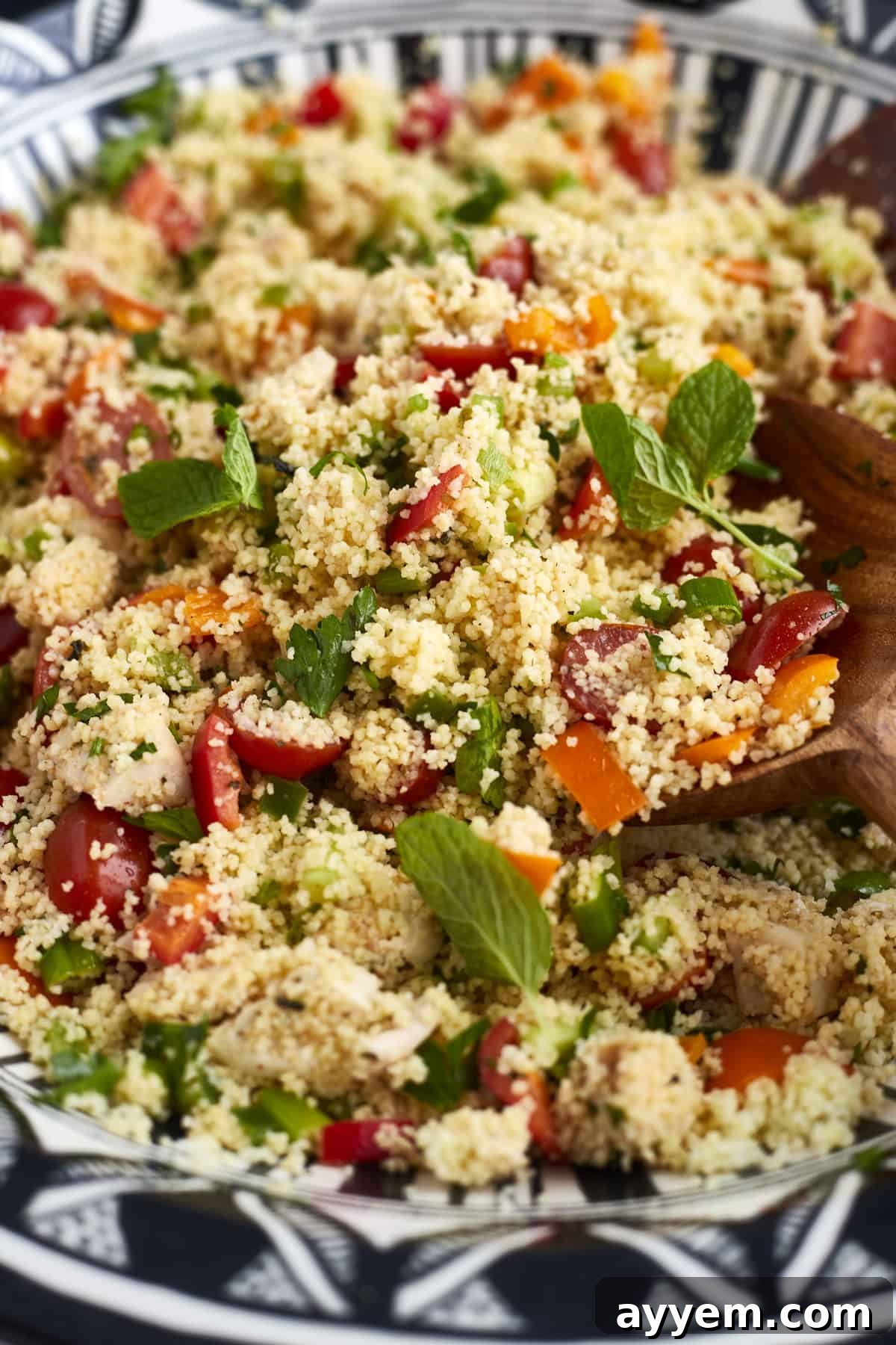 close up image of couscous salad