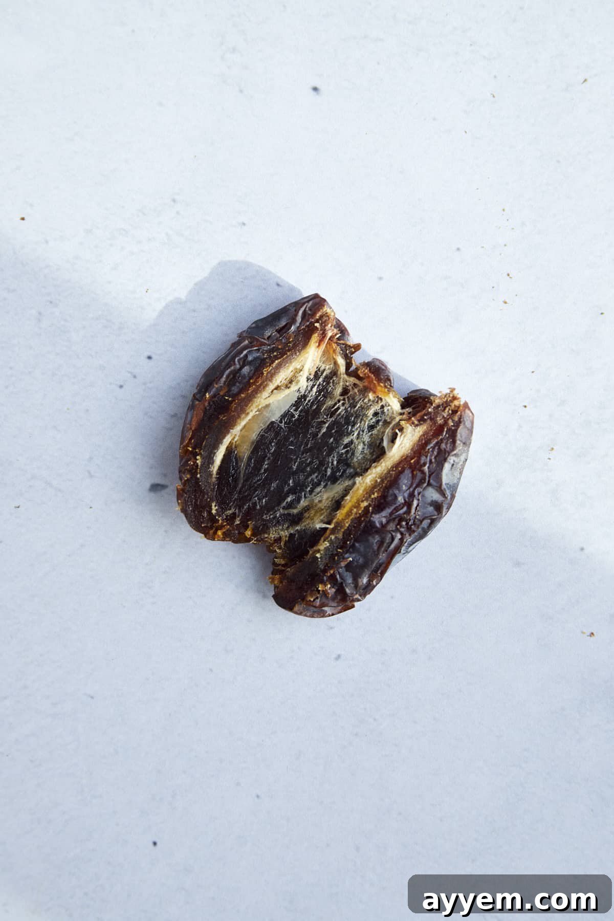 A peanut butter stuffed date. 
