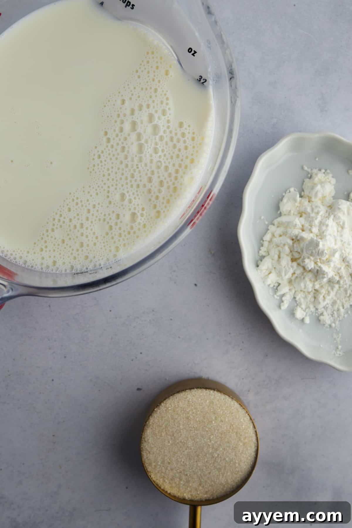 Milk, cornstarch, and sugar are the main ingredients for Mahalabia.