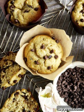 Easy Chocolate Chip Banana Bread Muffins