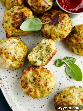 Air Fryer Jalapeño Cheddar Chicken Meatballs on a plate.