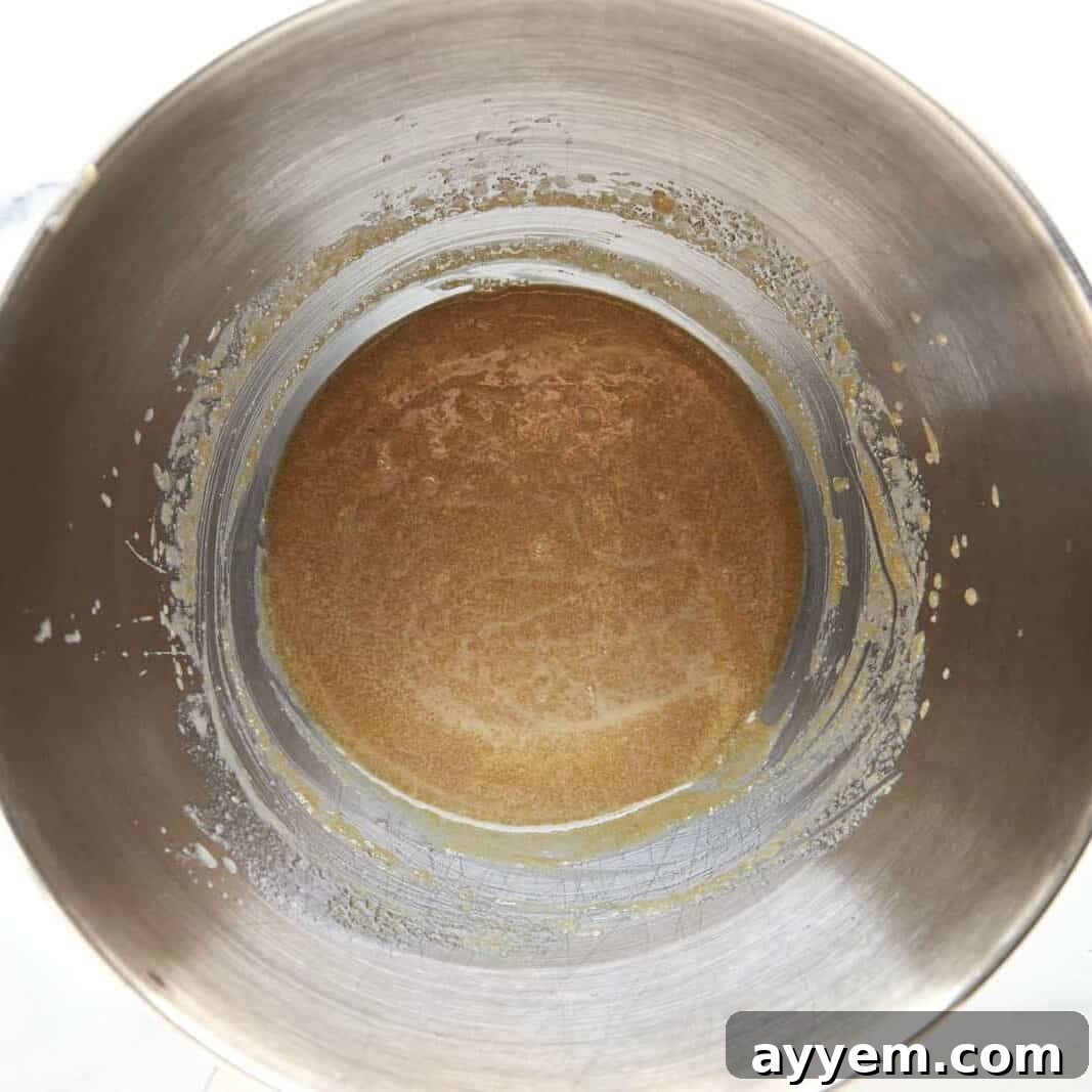 Wet ingredients for muffin batter in a bowl. 