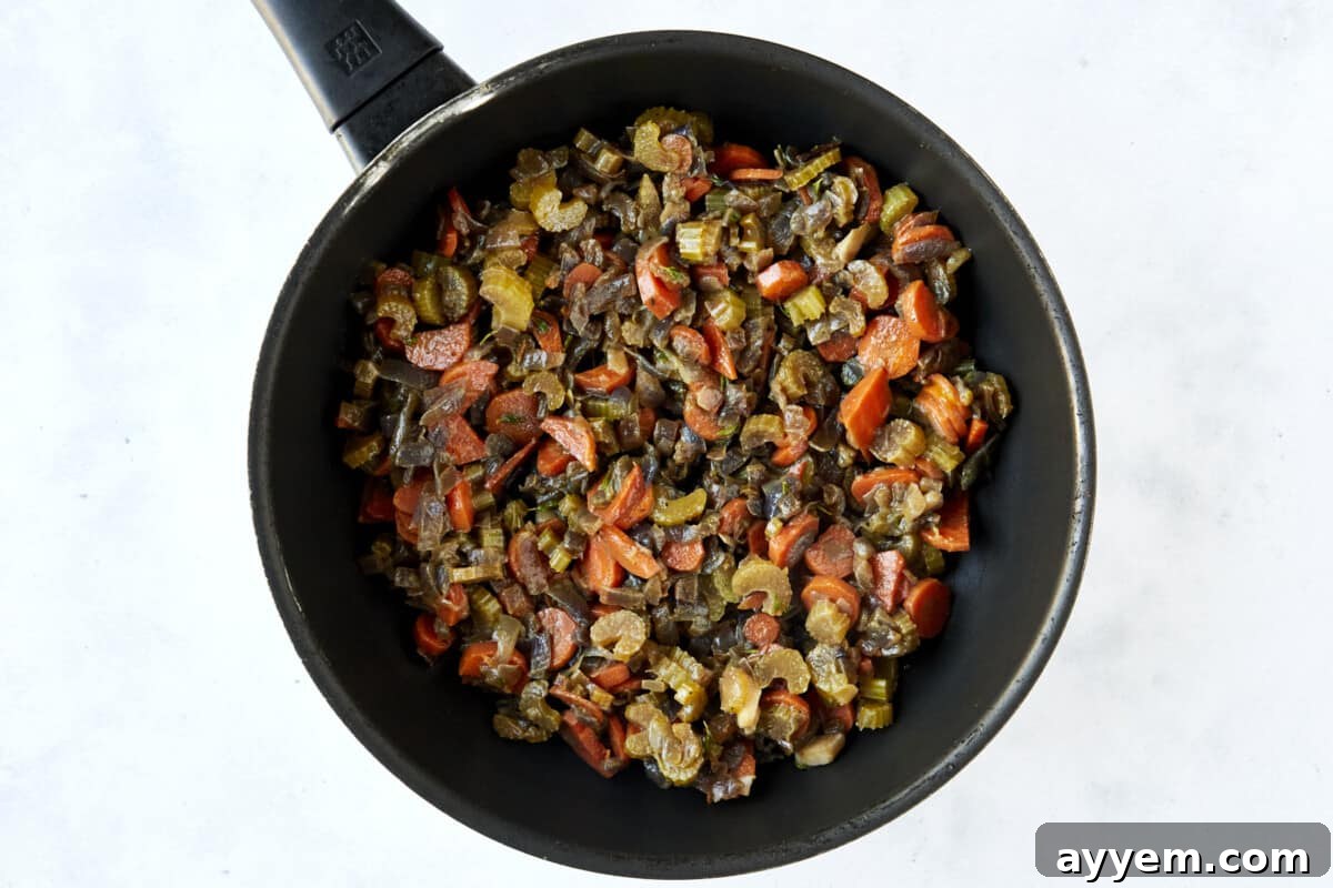 Sautéed veggies in a skillet.