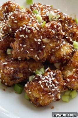close up image of honey garlic baked cauliflower