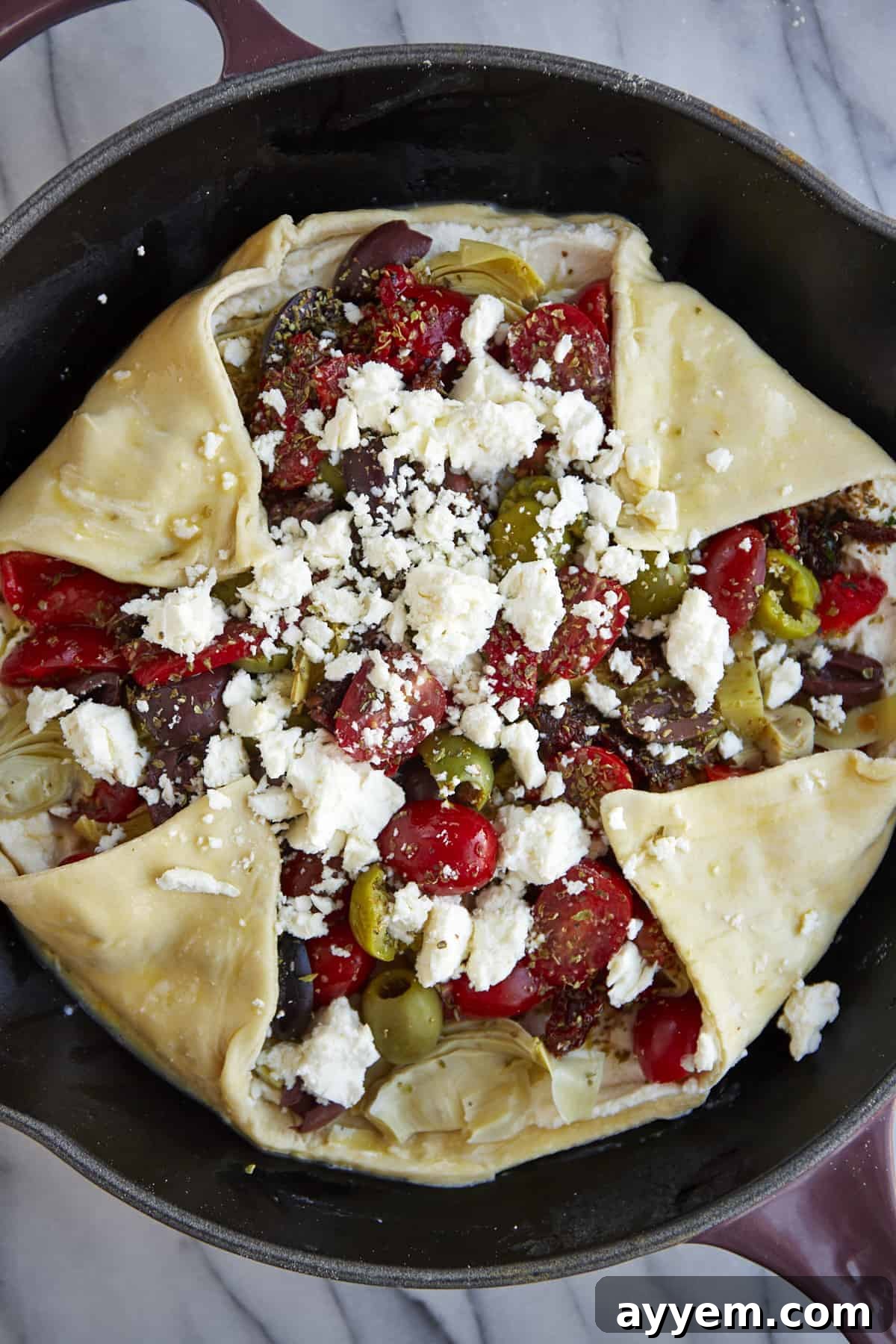 Unbaked Middle Eastern galette.