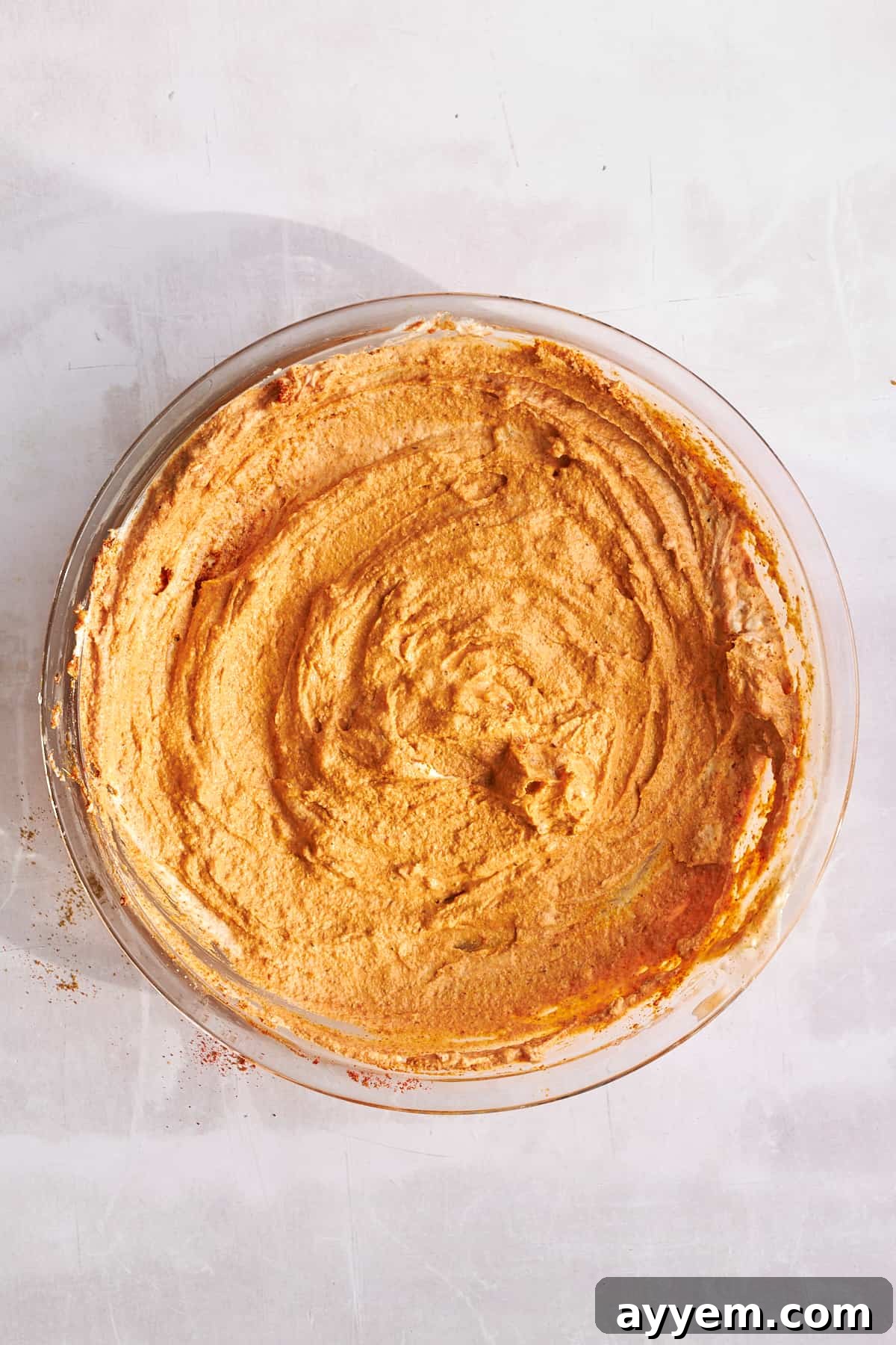 Chicken shawarma marinade in a bowl.