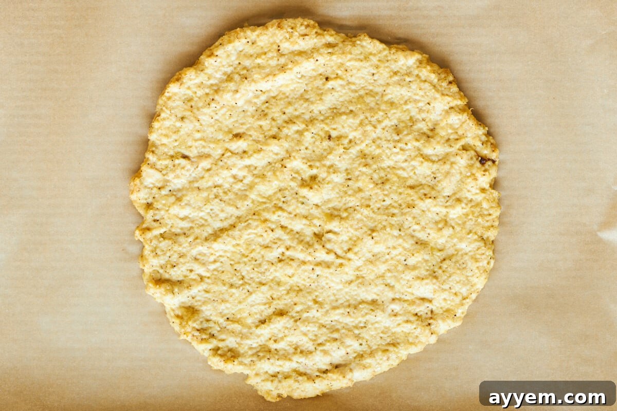 Baked chicken pizza crust.