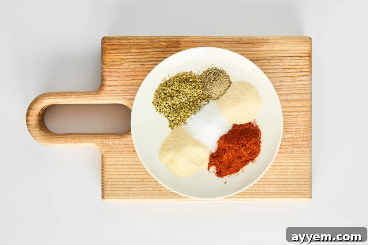 Seasonings in a bowl ready to be mixed.