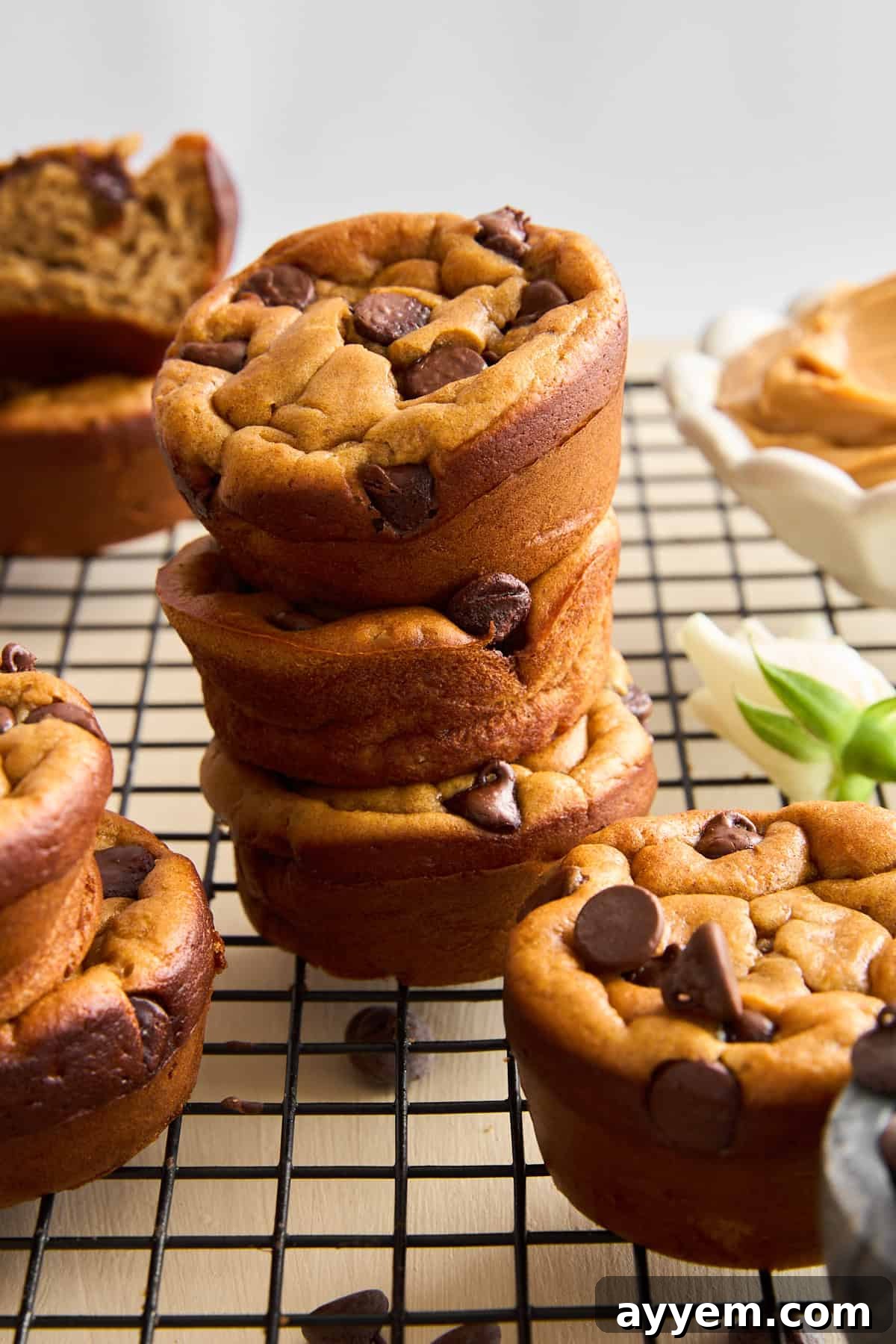 A basket of freshly baked Blender Muffins, perfectly golden and ready to eat.