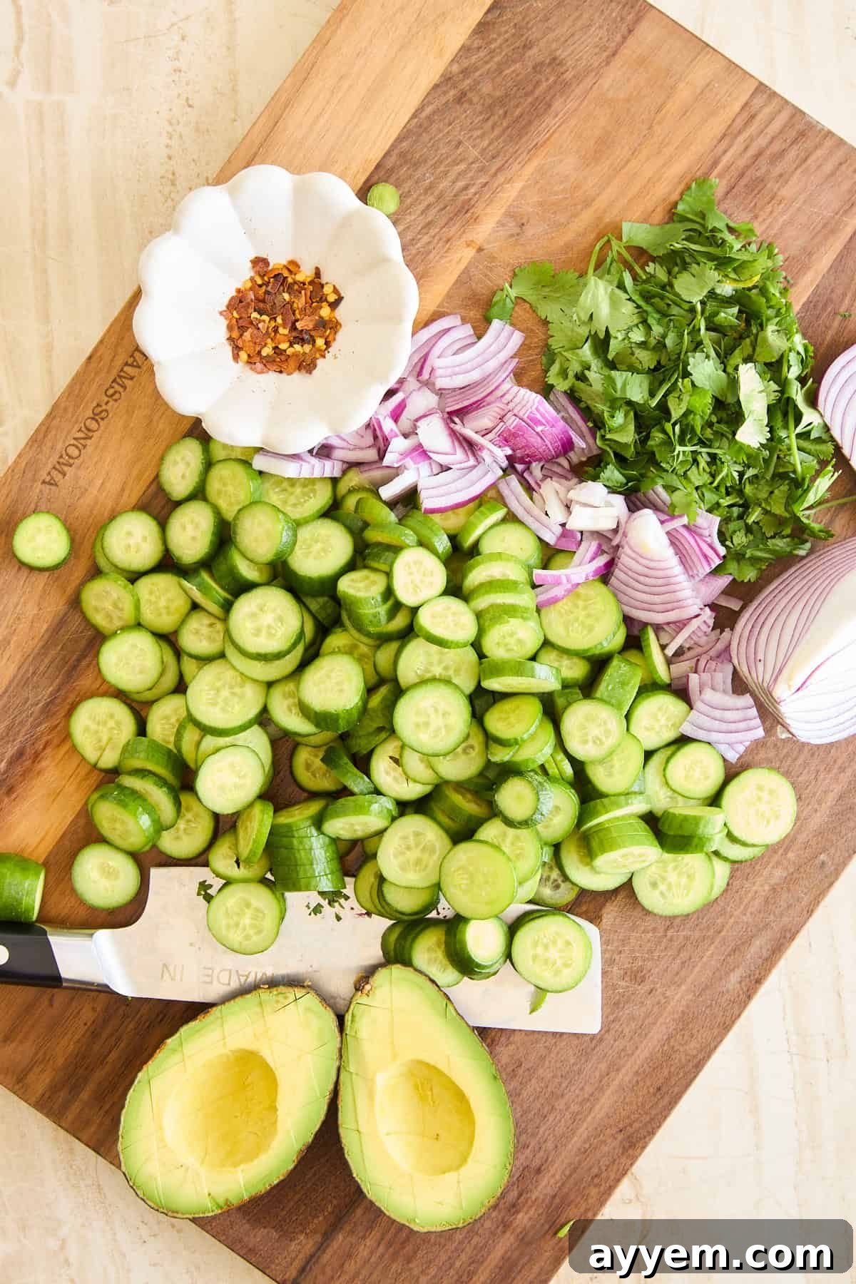 Ingredients on a cutting board